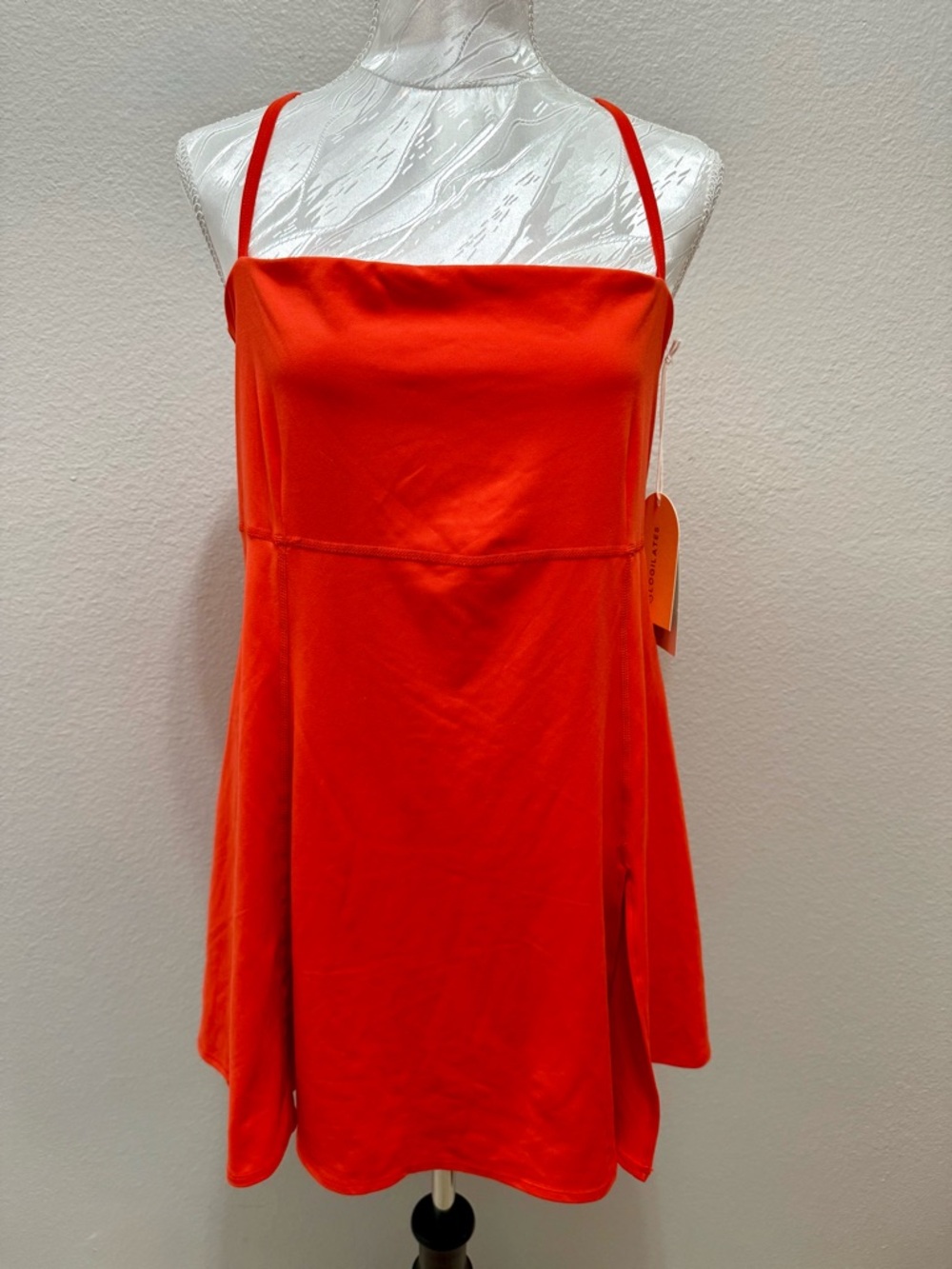 Blogilates Womens Orange Sleeveless Everything Active Skater Dress Size XL